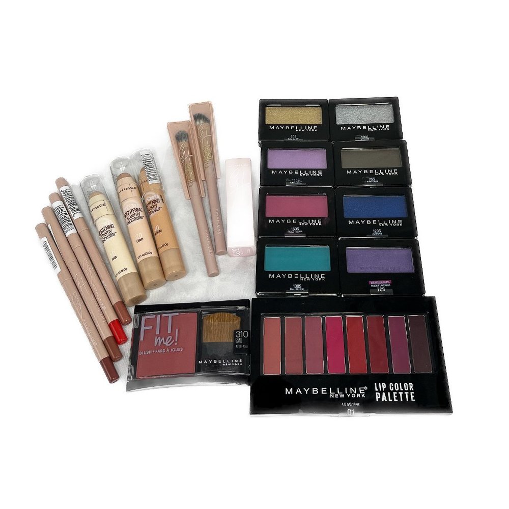 Maybelline Lot Blush Eyeshadow Lip Liner Lipstick Palette Gigi Set 5